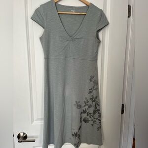 Horny Toad floral grey short sleeve dress organic cotton Medium